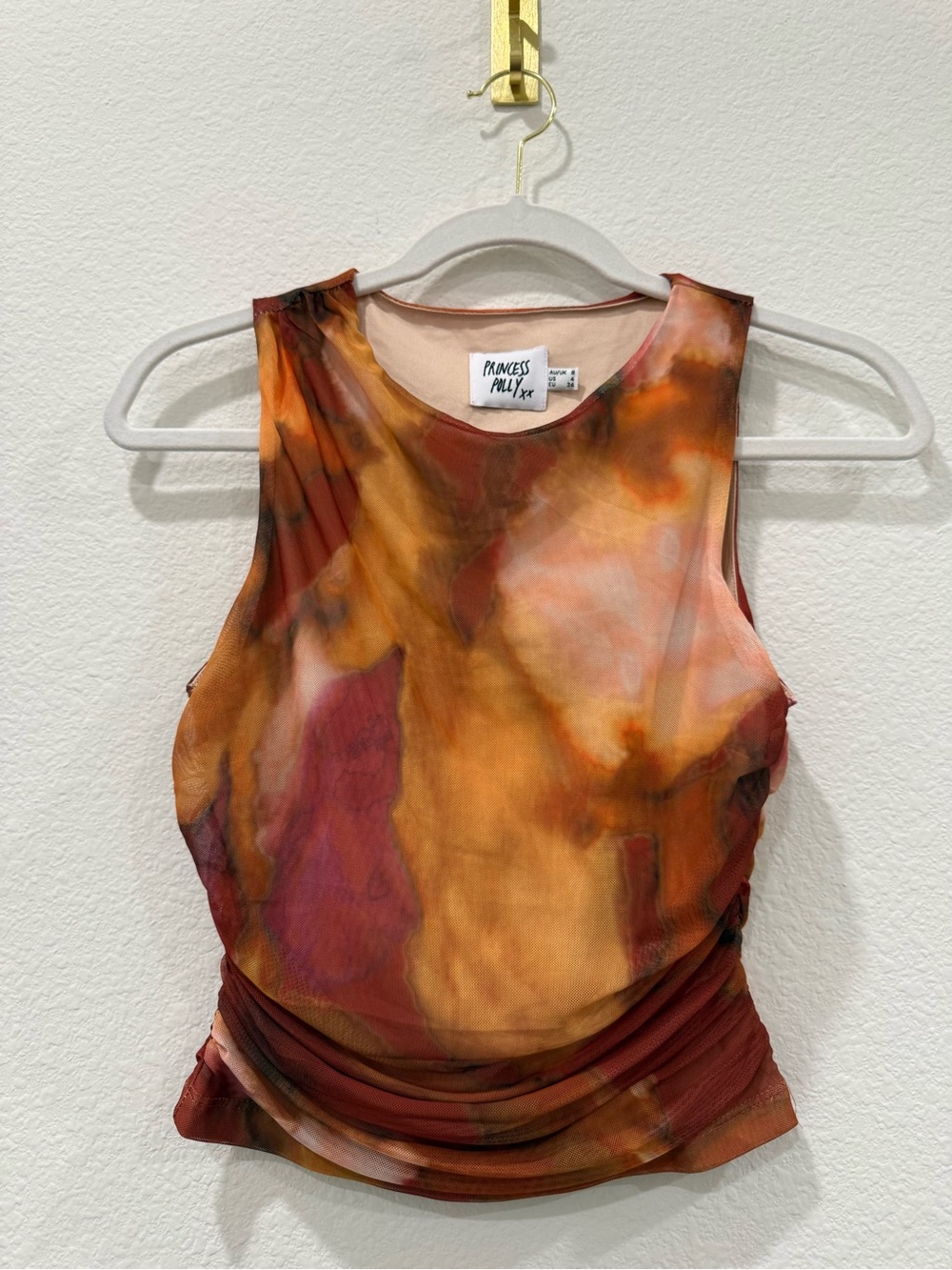 Princess Polly Multi-Tone Rust & Orange Tie-Dye Tank